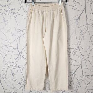 Mexico Lindo Ivory Cream 100% Cotton Pull On Wide Leg Pants